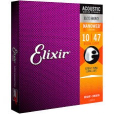 Elixir 11002 Extra Light 010-047 Nanoweb Žice za Akustičnu gitaru